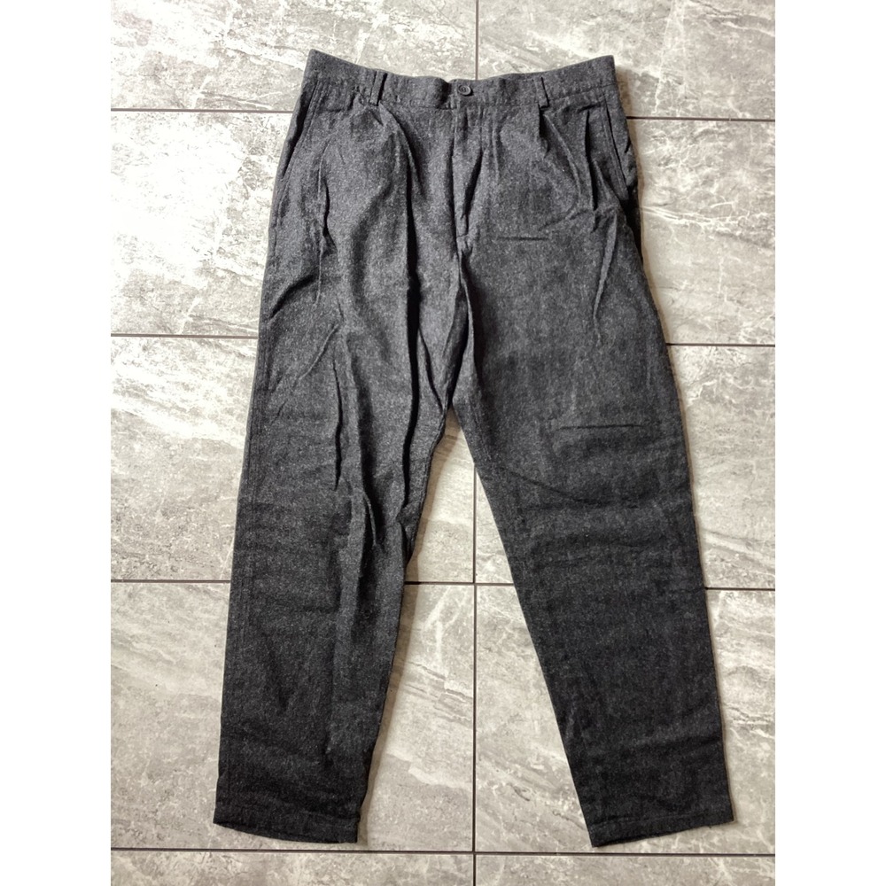COS Charcoal Gray Pleated Wool Blend Trousers Mens Size 32R